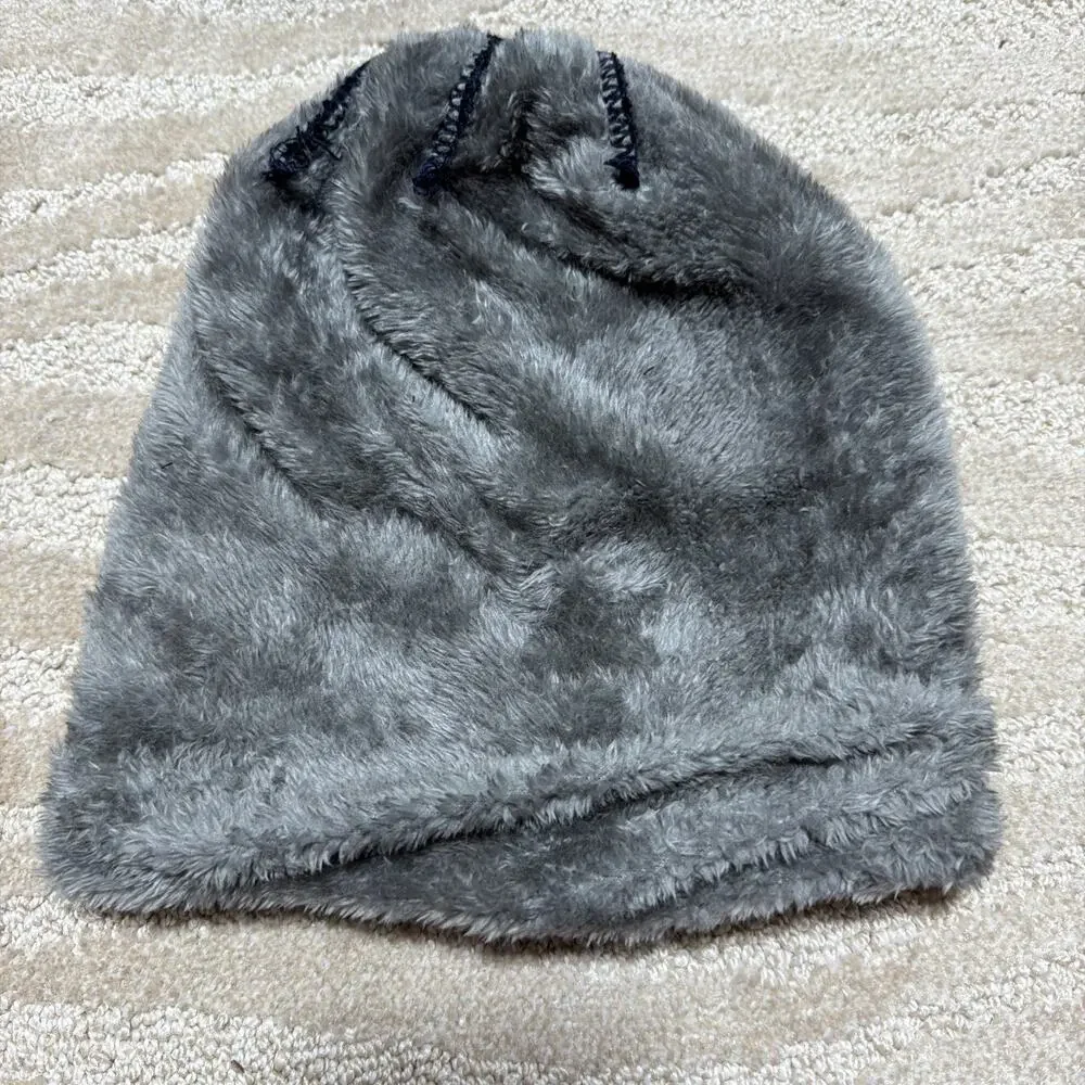 Black Serremo Beanie Hat Sherpa Lined